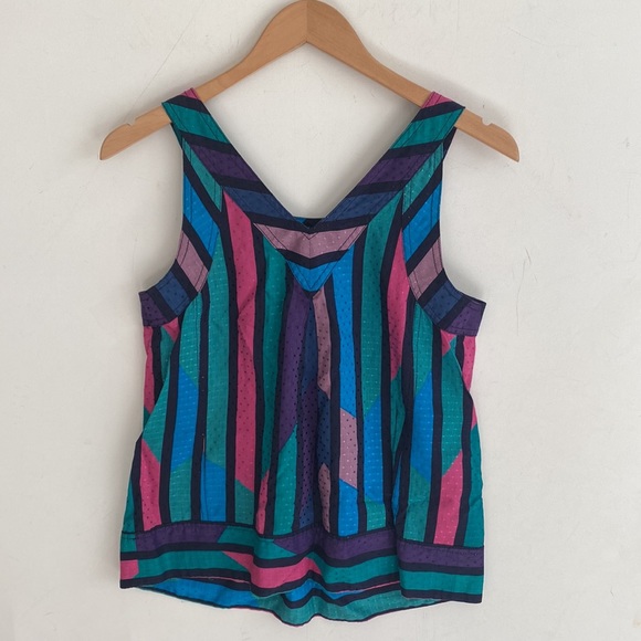 Marc By Marc Jacobs - Multicolor Striped Cotton Blend Top, Size 2, NWOT - Picture 9 of 12